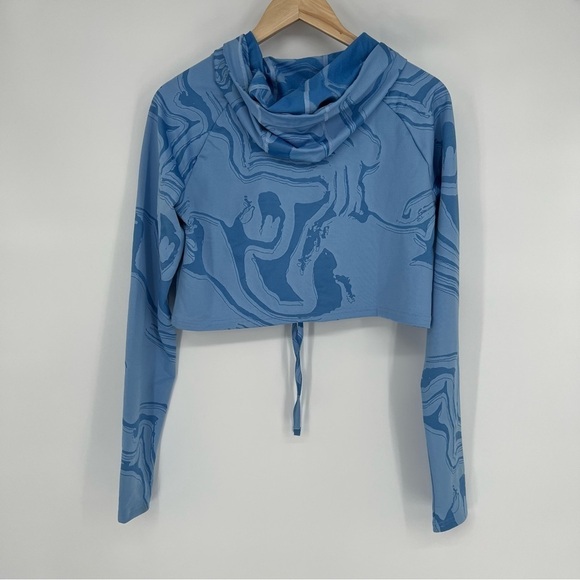Gymshark Blue Cinch Cropped Hoodie Long Sleeve - Picture 5 of 5